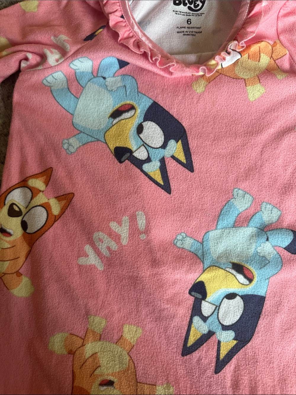 Bluey Ruffle Neck Nightgown - Picture 5 of 6